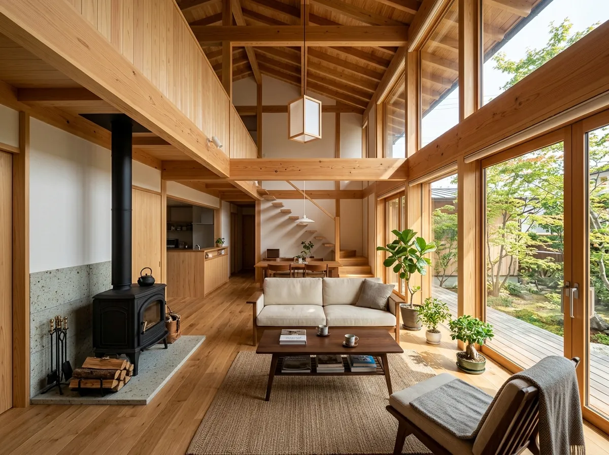 島根の木造新築住宅のリビング