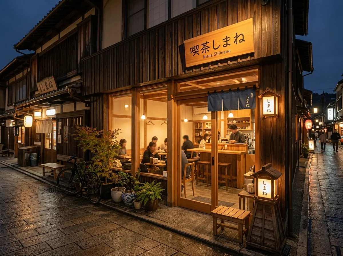 和モダンな木造カフェ外観