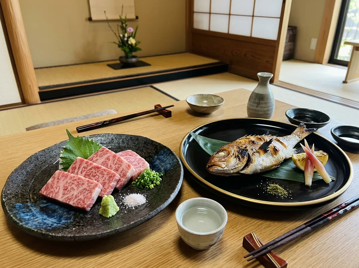 Premium Kaiseki dining featuring Wagyu beef and Nodoguro fish