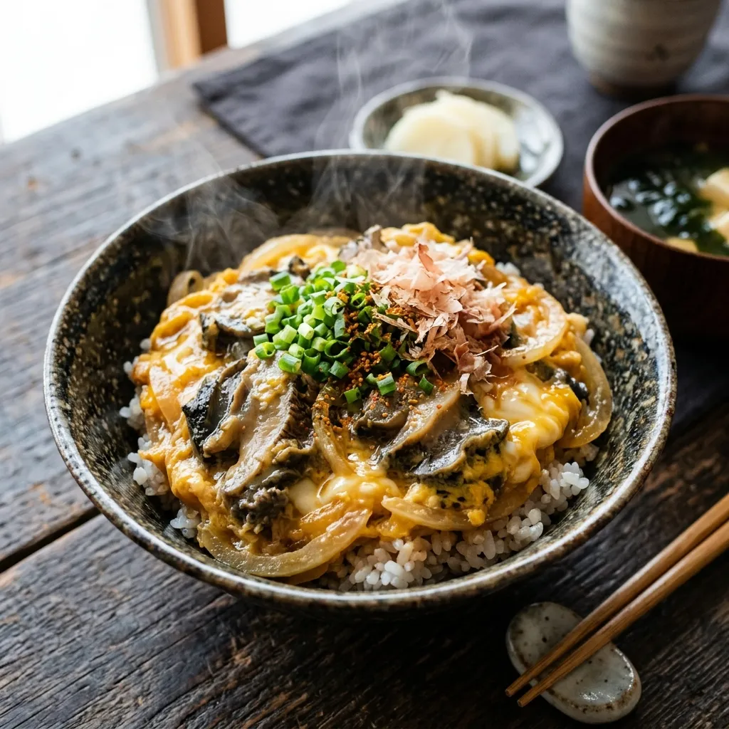秘伝のタレが染みる名物・サザエ丼